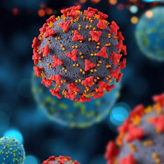 Covid-19 virus - close-up particles
